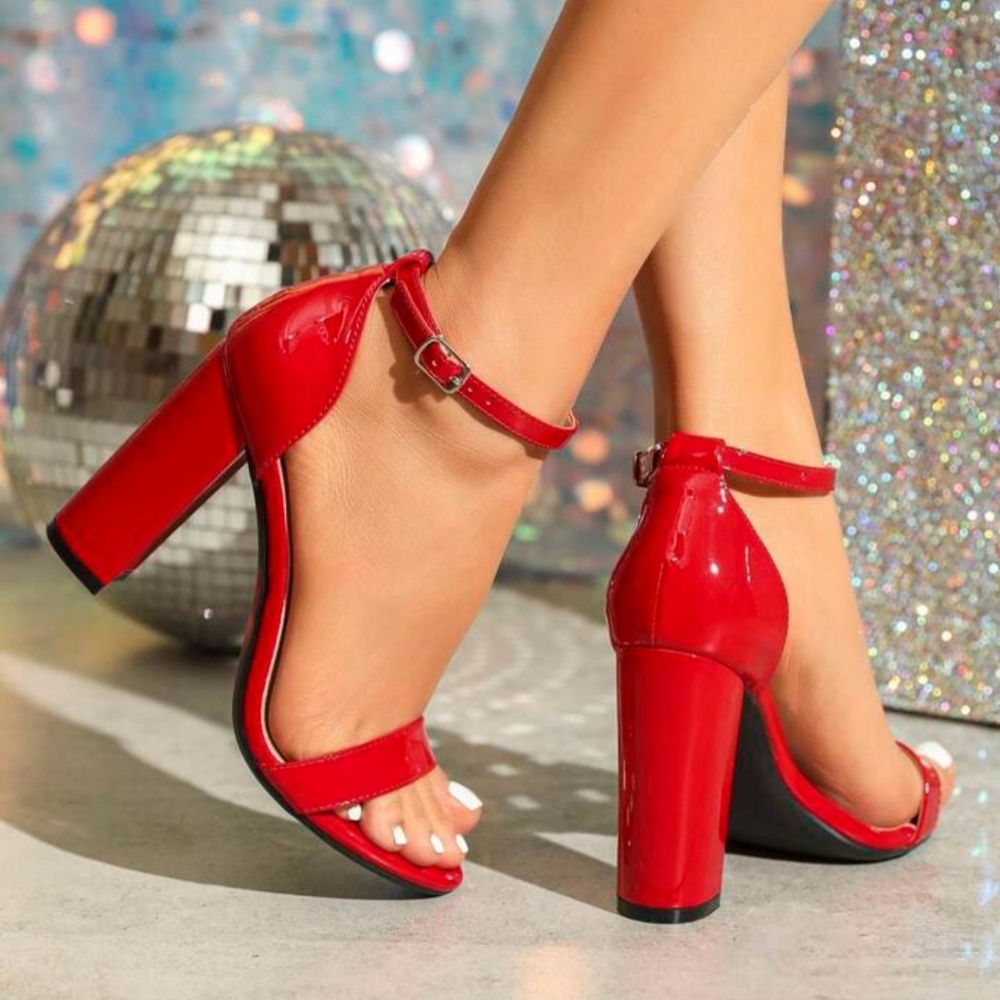 Beautiful Red Glossy High Heels